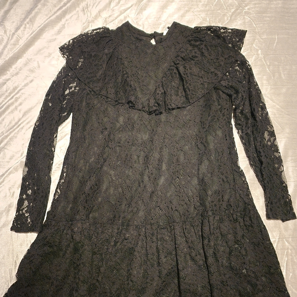 Zara MINI Black Lace Dress with Shorts!
